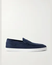 Christian Louboutin Varsiboat Loafers aus Veloursleder mit Logoprägung Blau