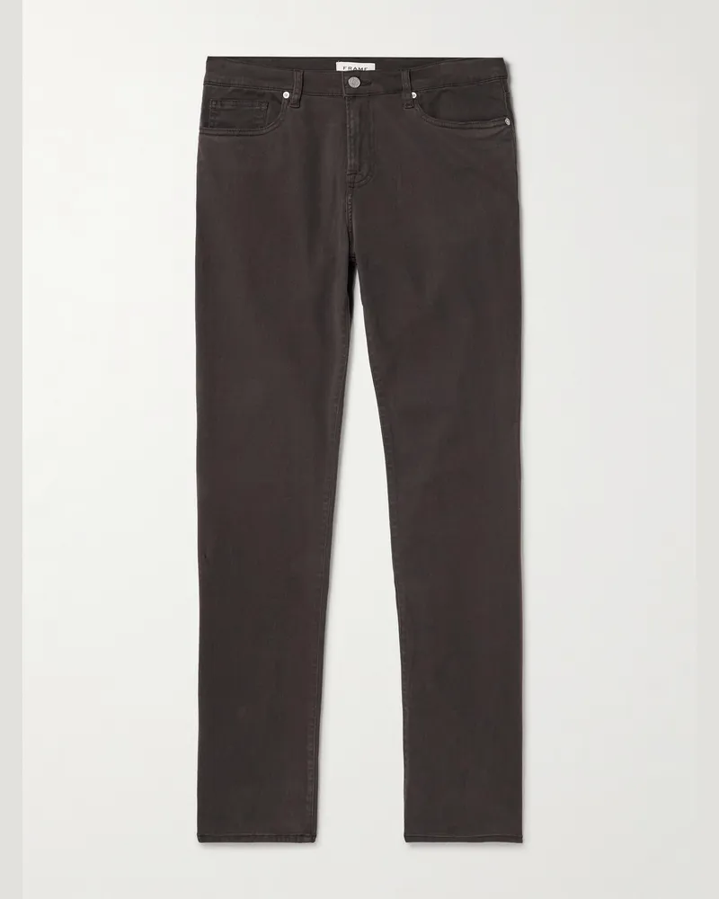 Frame Denim L'Homme Slim-Fit Stretch Lyocell-Blend Trousers Brown