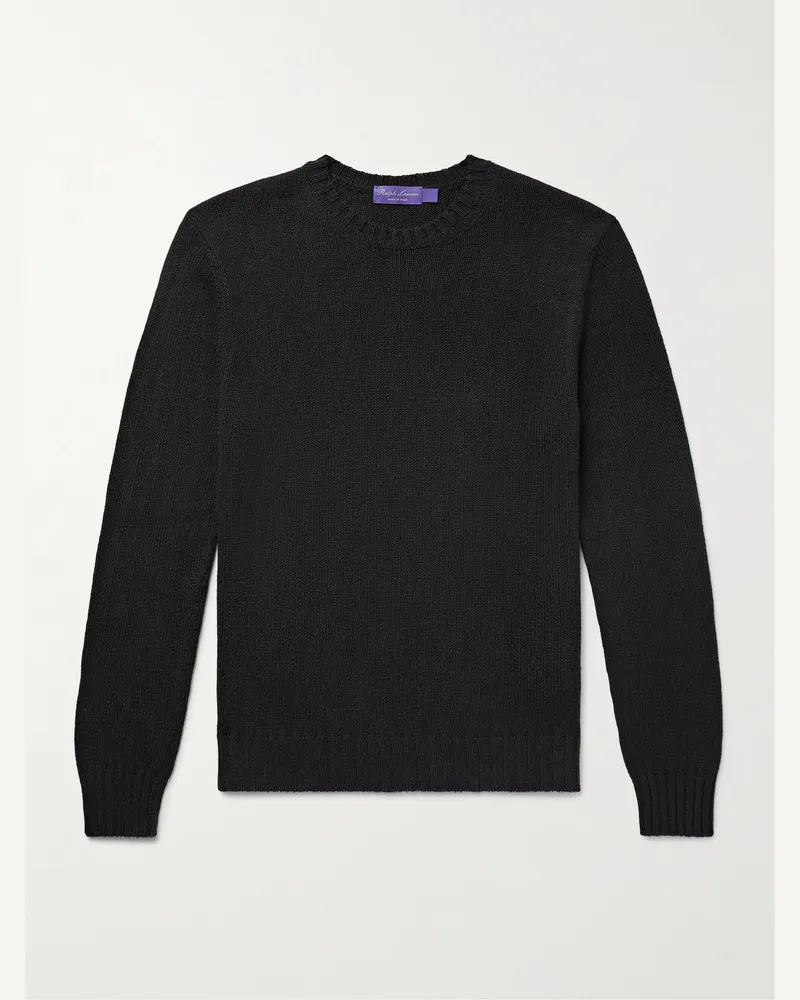 Ralph Lauren Silk and Linen-Blend Sweater Black
