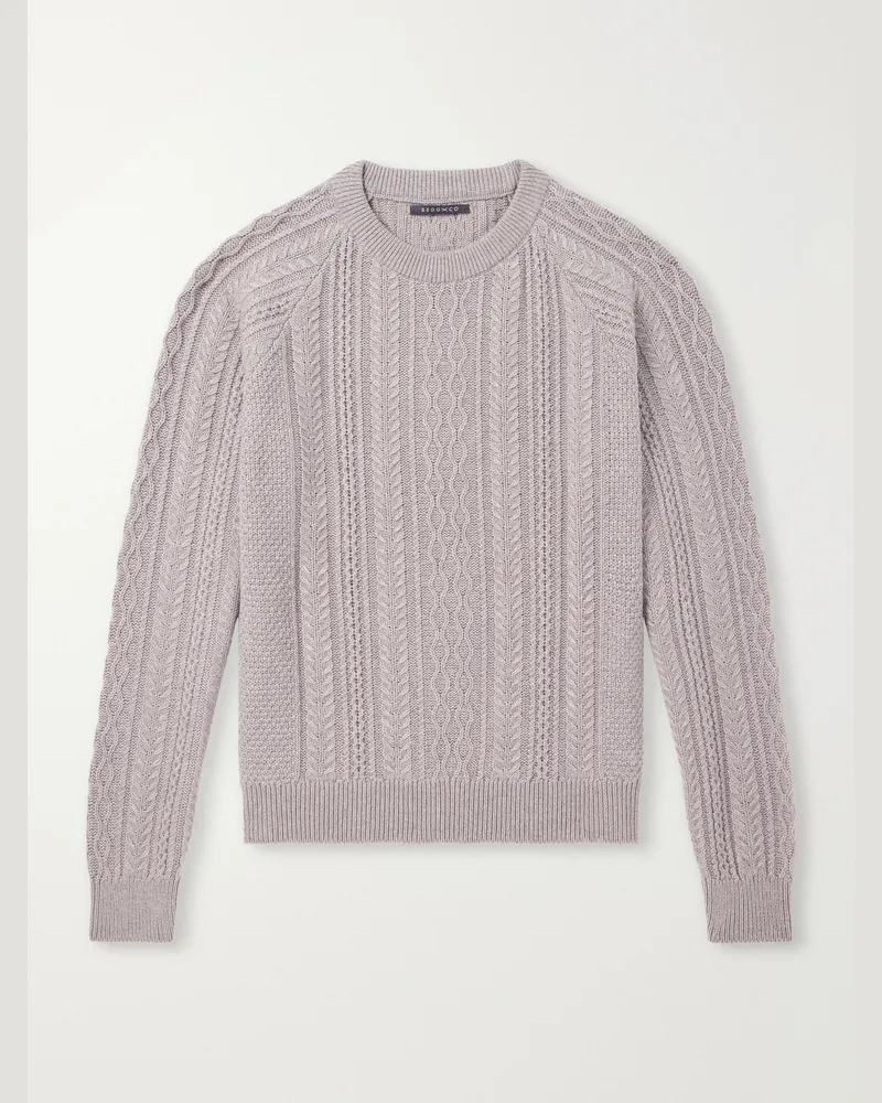 Begg & Co Maytime Cable-Knit Cashmere-Blend Sweater Neutrals