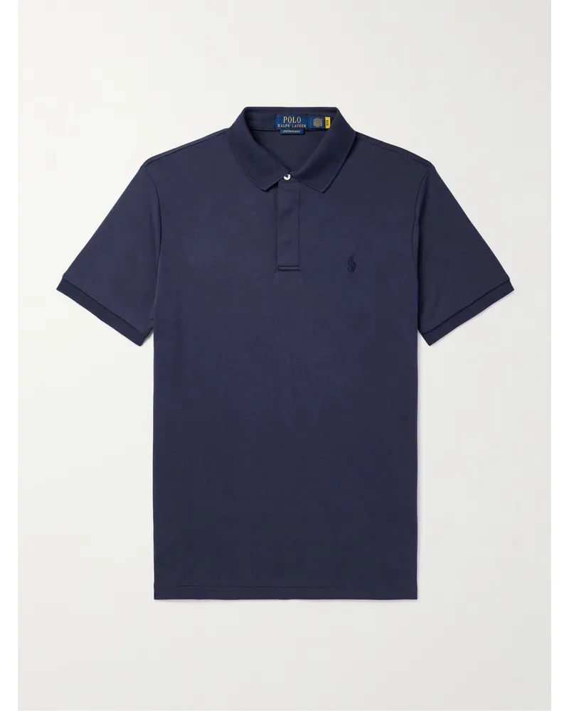 Ralph Lauren Polohemd aus Baumwolle mit Logostickerei Blau