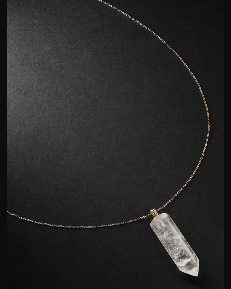 MATEO Anhängerkette aus Gold mit Quarz Gold
