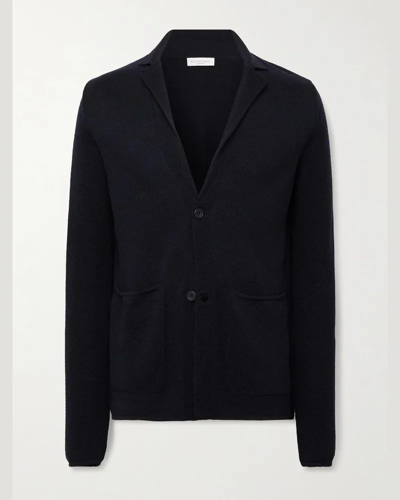 Richard James Cardigan aus Merinowolle Blau