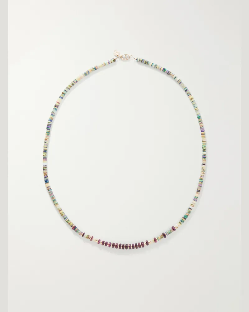Peyote Bird Cadiz 14-Karat Gold Multi-Stone Beaded Necklace Multi