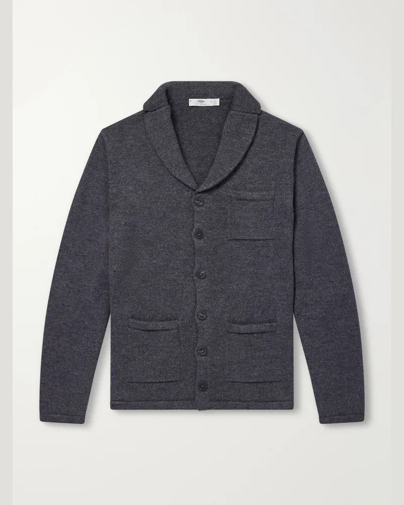 Inis Meáin Merino Wool and Linen-Blend Cardigan Gray