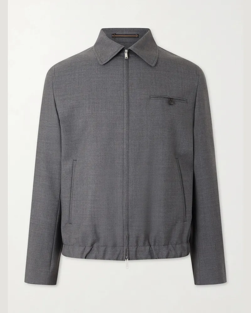 Slowear Montedoro Bomberjacke aus Wolle Grau