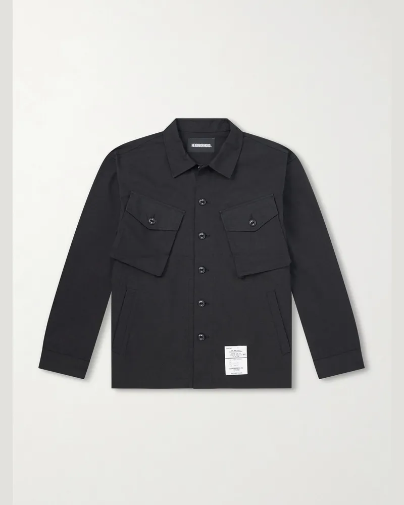 Neighborhood Fatigue Hemd aus Baumwolle Schwarz