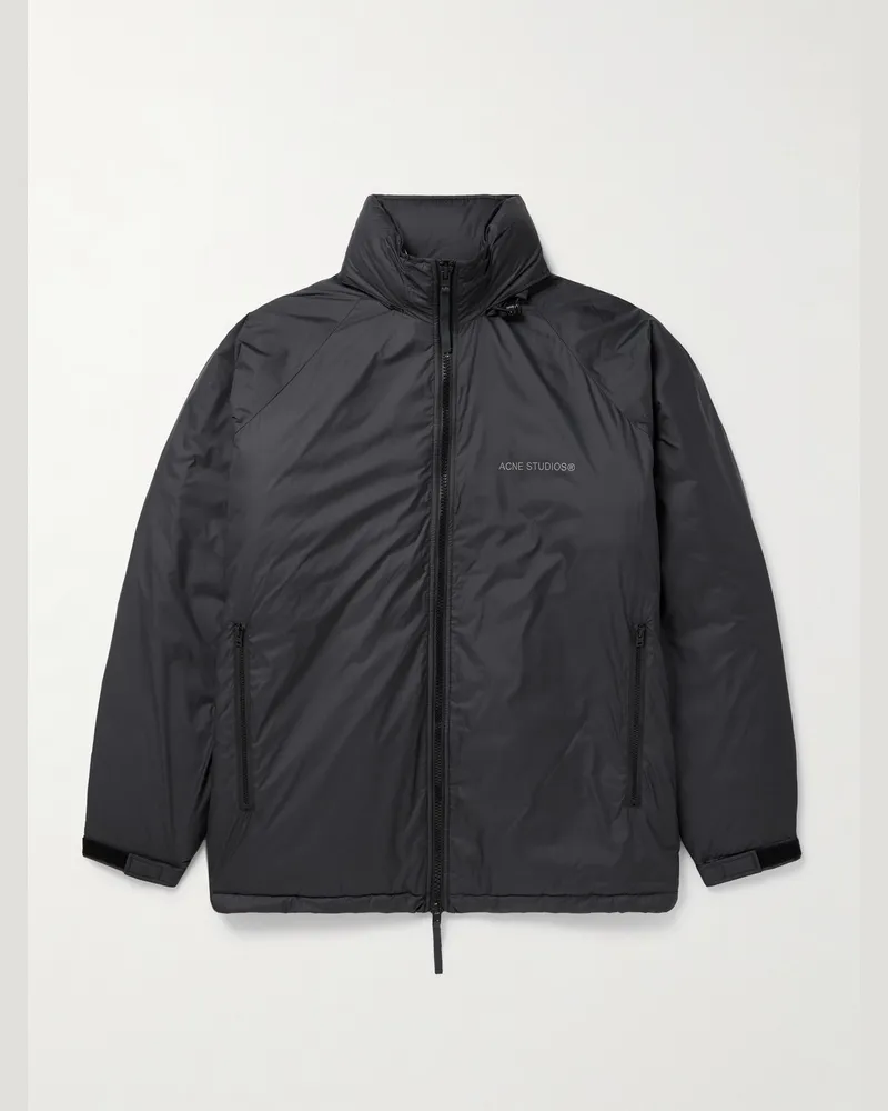 Acne Studios Oversized-Daunenjacke aus Shell mit Logoprint Schwarz