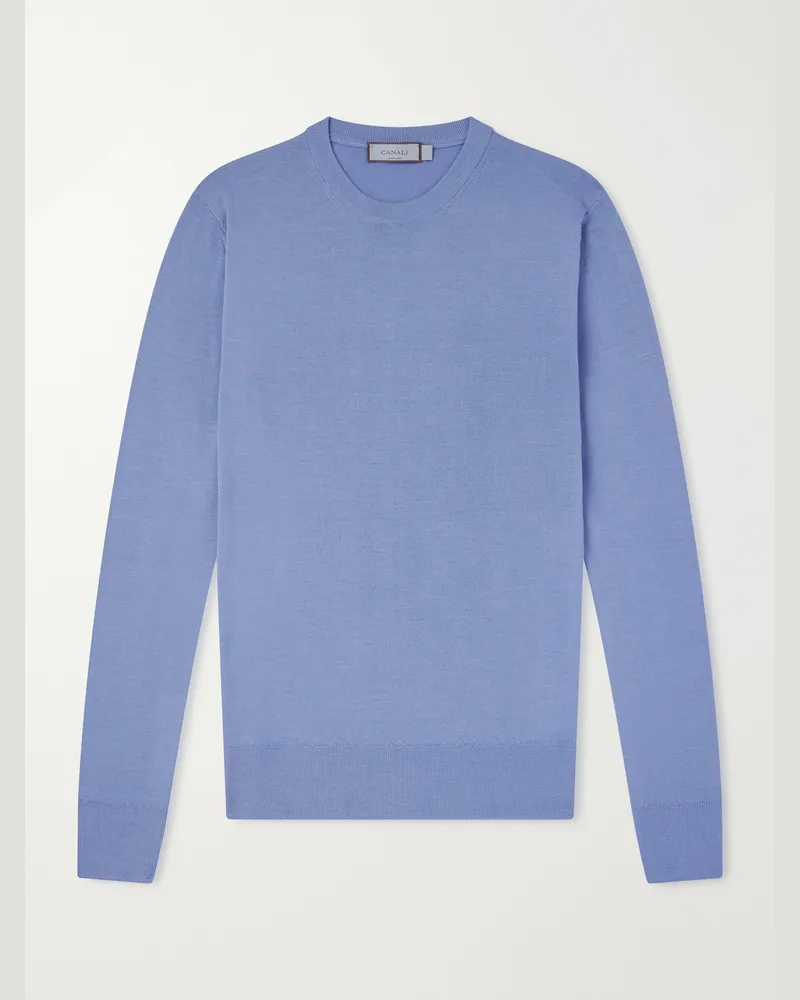 Canali Wool Sweater Blue