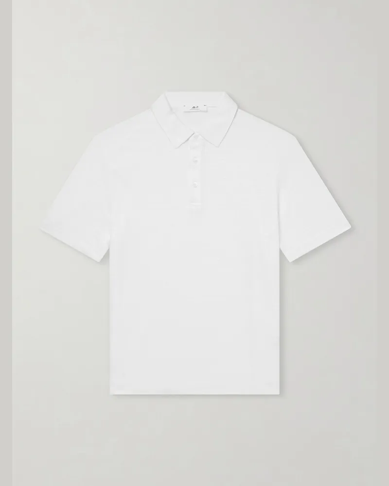 MR P. Linen-jersey Polo Shirt White