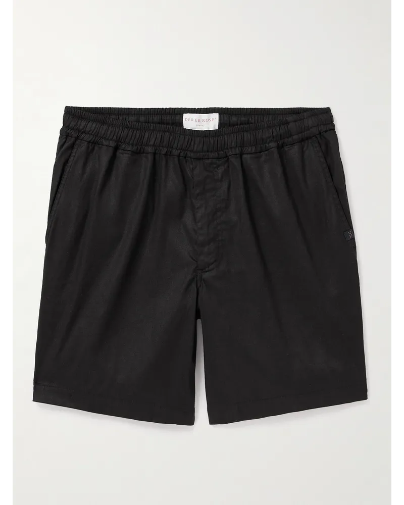 Derek Rose Harris 1 gerade geschnittene Shorts aus einer Lyocell-Mischung Schwarz