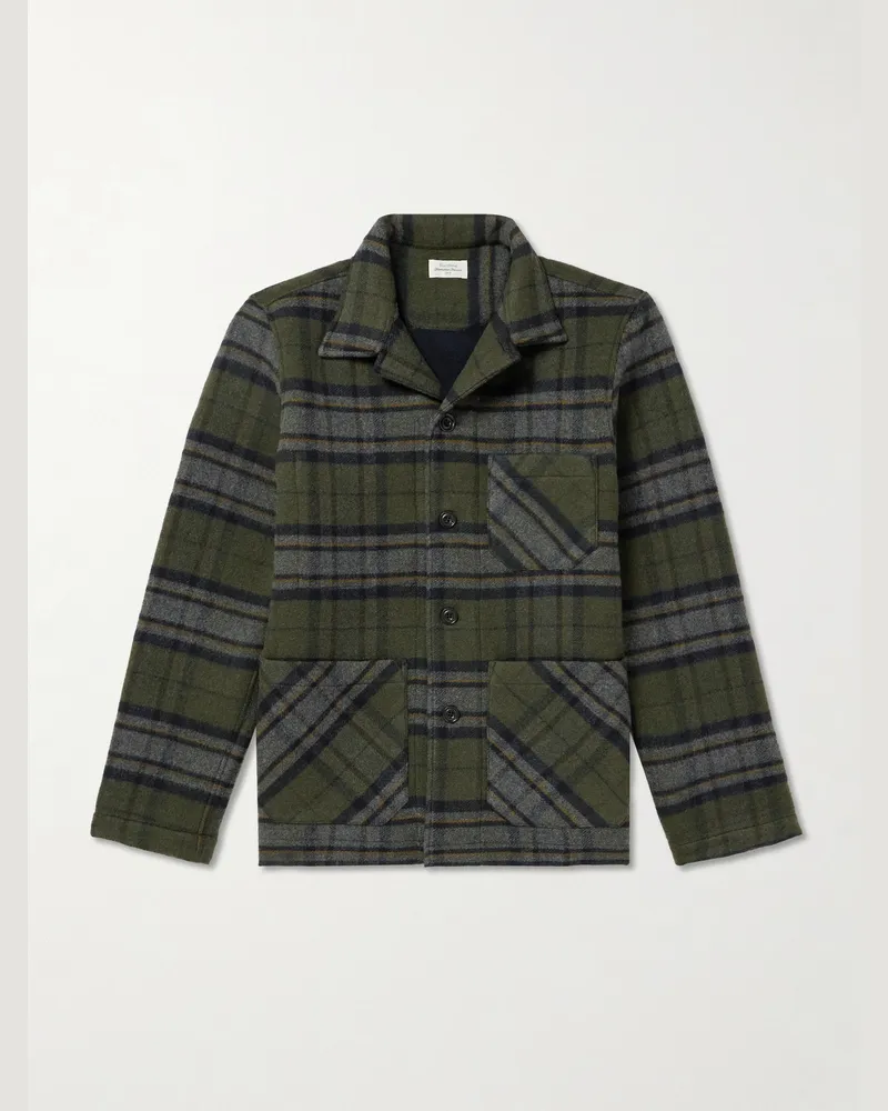 Hartford Perry karierte Jacke aus einer recycelten Wollmischung Grün