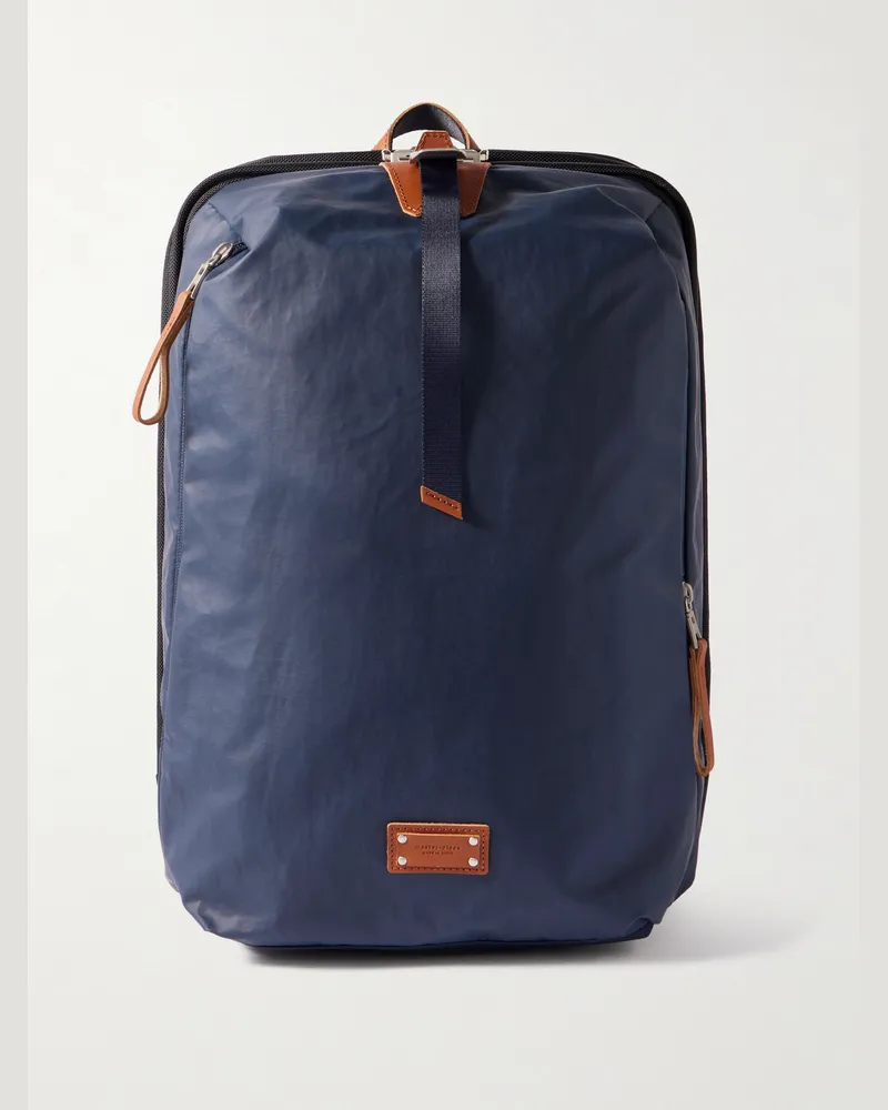 MASTER PIECE Bump L Canvas and Leather-Trimmed CORDURA® Nylon Backpack Blue