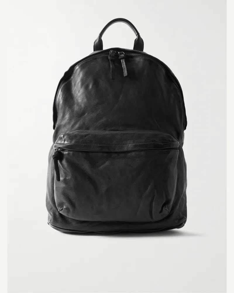 Officine Creative Italia Ignis Rucksack aus Leder Schwarz