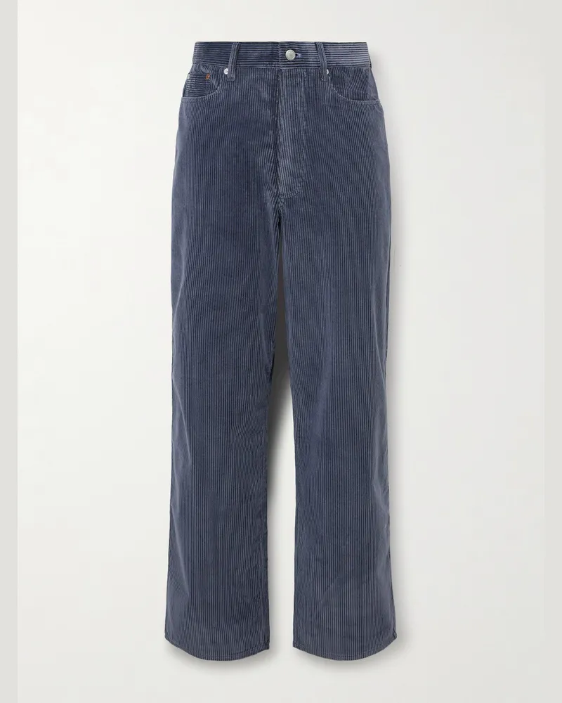 Paul Smith Straight-Leg Cotton-Corduroy Trousers Blue