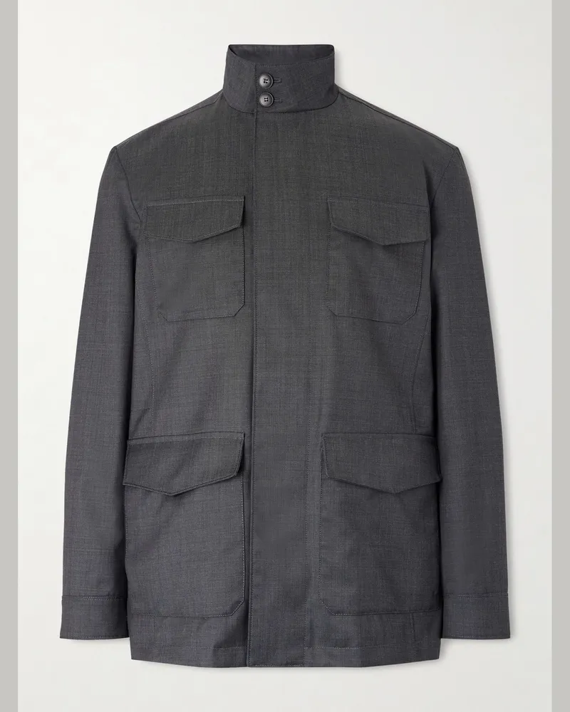 Canali Impeccabile Feldjacke aus Wolle Grau