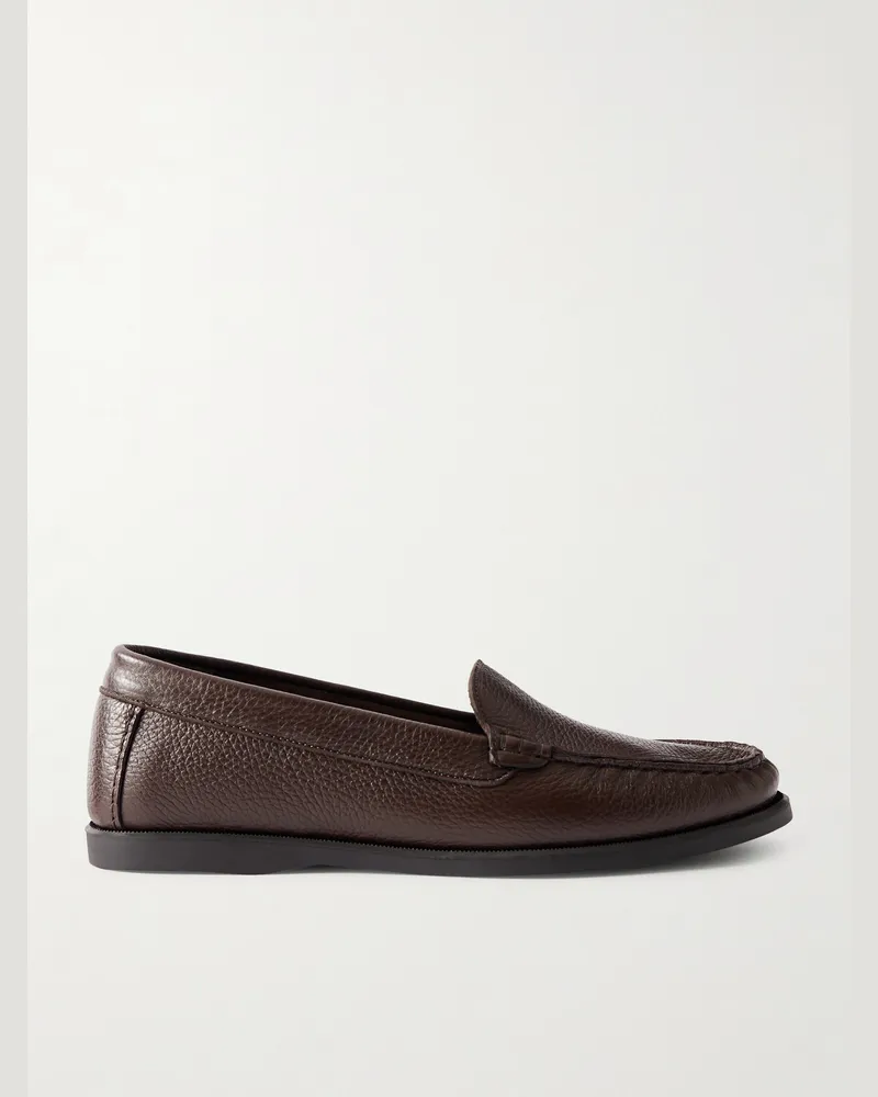 SAMAN AMEL City Loafers aus vollnarbigem Leder Braun