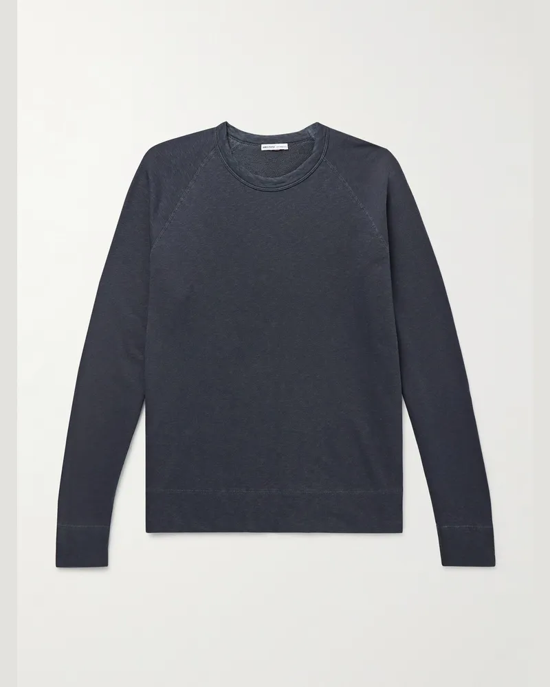 James Perse Cotton-Jersey Sweatshirt Blue