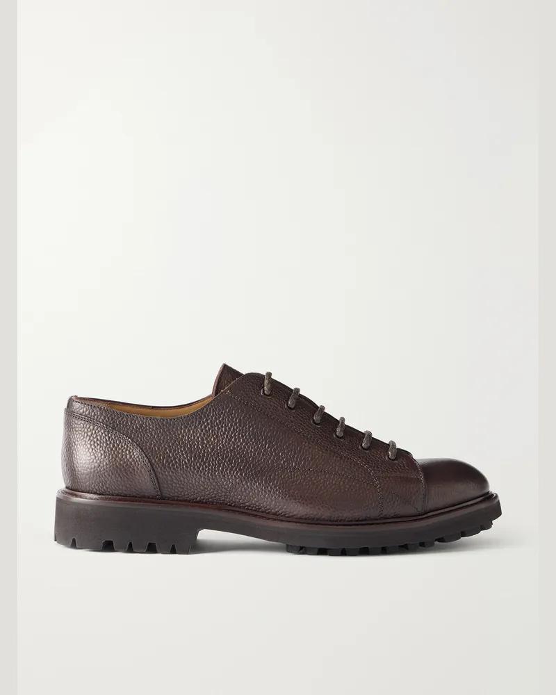 MR P. Full-Grain Leather Derby Shoes Brown