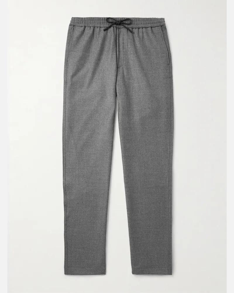 SEASE Mindset Straight-Leg Stretch Virgin Wool-Flannel Trousers Gray