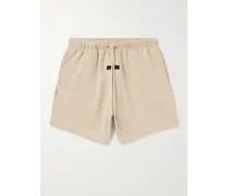 Gerade geschnittene Shorts aus Jersey aus einer Baumwollmischung mit Kordelzugbund und Logoapplikation