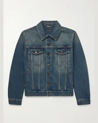 Saint Laurent Trucker-Jacke aus Denim Blau