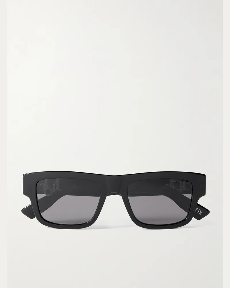 Dior DiorObliqueS3I Rectangular-Frame Acetate Sunglasses Black