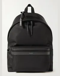 Saint Laurent Leather-Trimmed Shell Backpack Schwarz