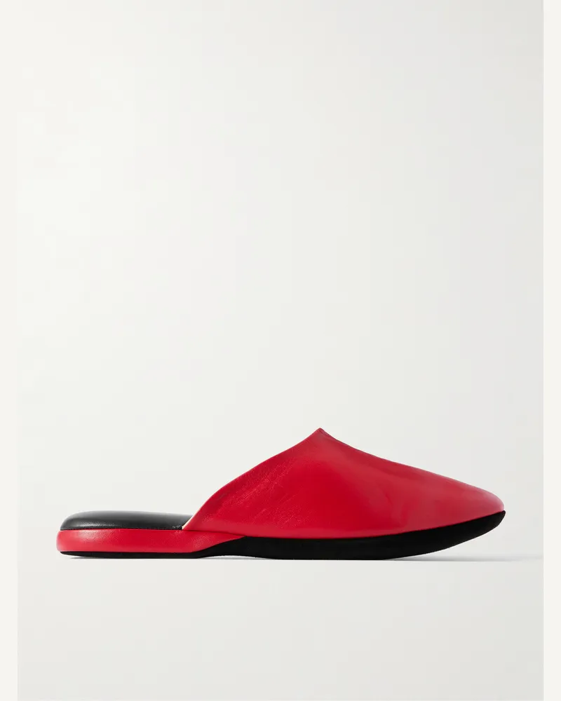 Charvet Nappa Leather Slippers Red
