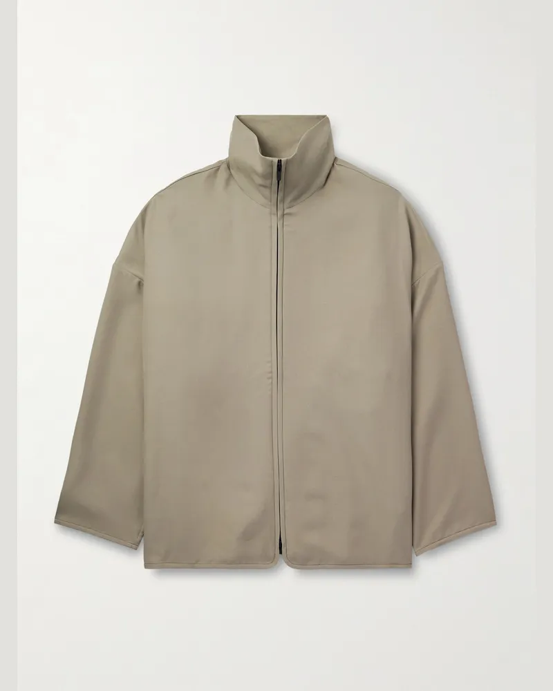 Fear of God High Neck Jacke aus einer Wollmischung mit Logoapplikation Braun