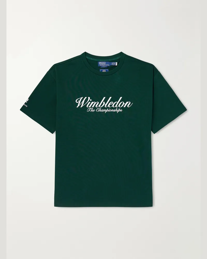 Ralph Lauren Wimbledon Logo-Printed Cotton-Jersey T-Shirt Green