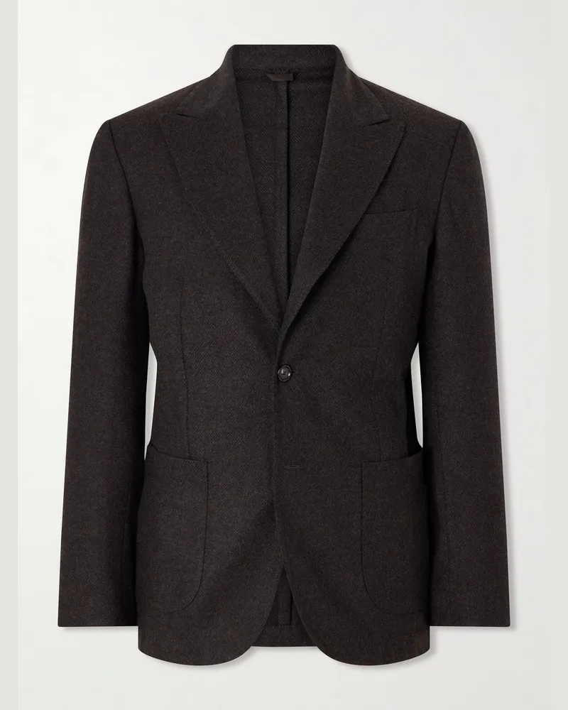 De Petrillo Faro Wool and Cashmere-Blend Blazer Blue
