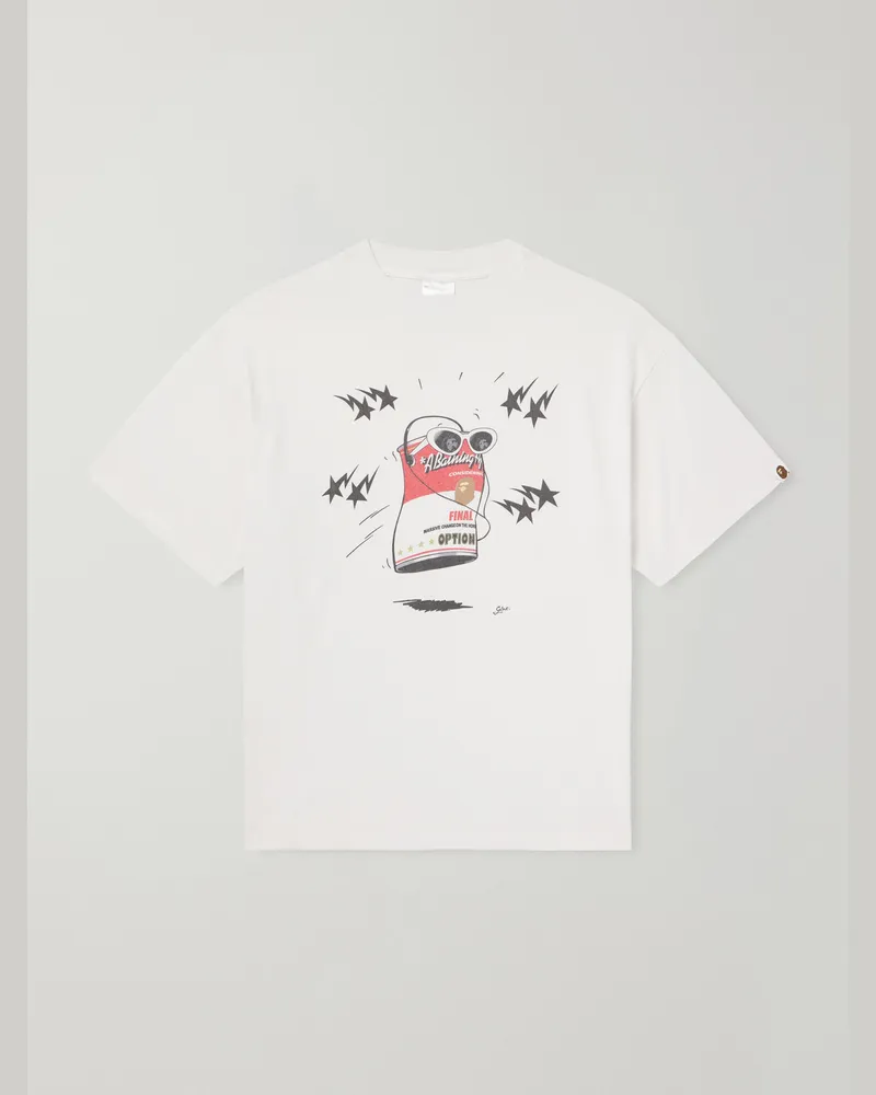 SAINT MXXXXXX BAPE® Printed Cotton-Jersey T-Shirt White