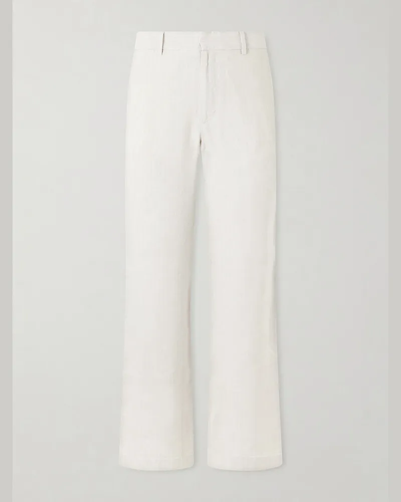 BARENA Delfo Lisca Straight-Leg Herringbone Suit Trousers Neutrals