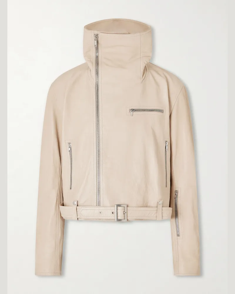 Rick Owens Dracubiker Leather Jacket Neutrals