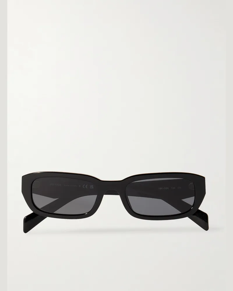 Prada Sonnenbrille mit rechteckigem Rahmen aus Azetat Schwarz
