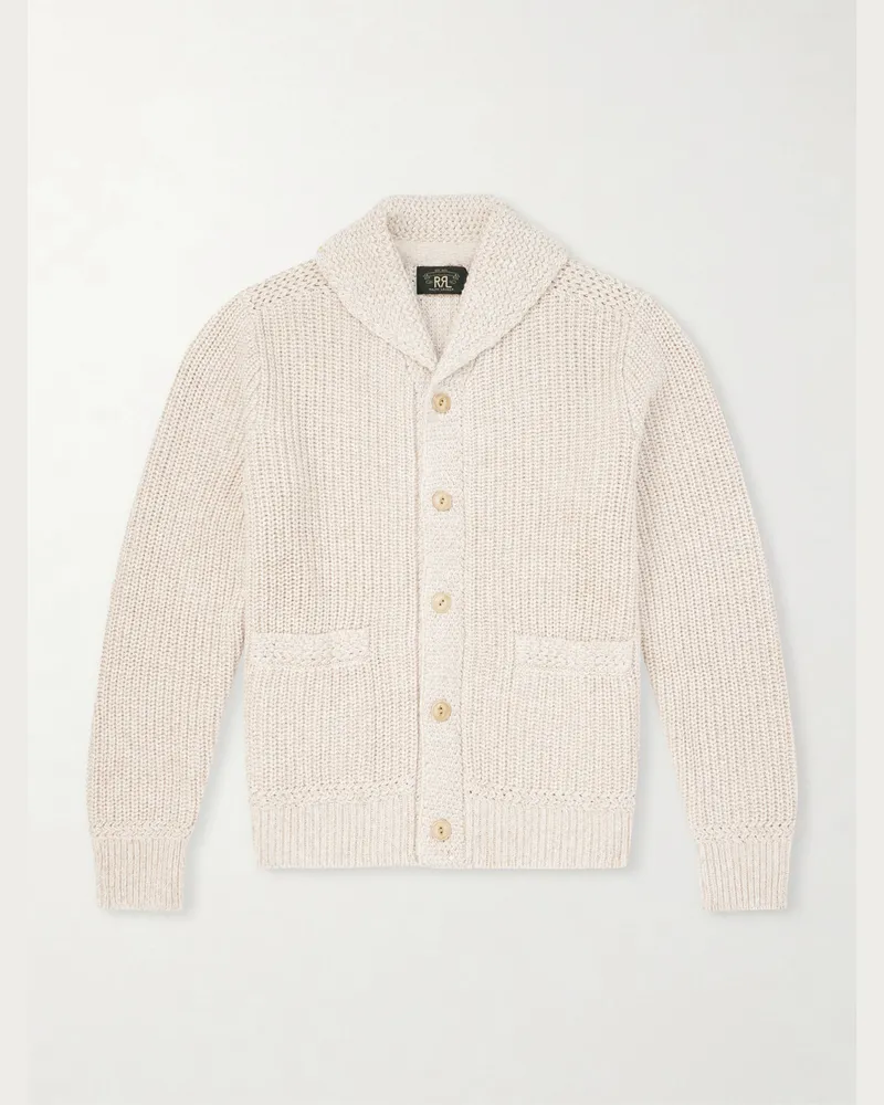 RRL Shawl-Collar Cotton and Linen-Blend Cardigan Neutrals