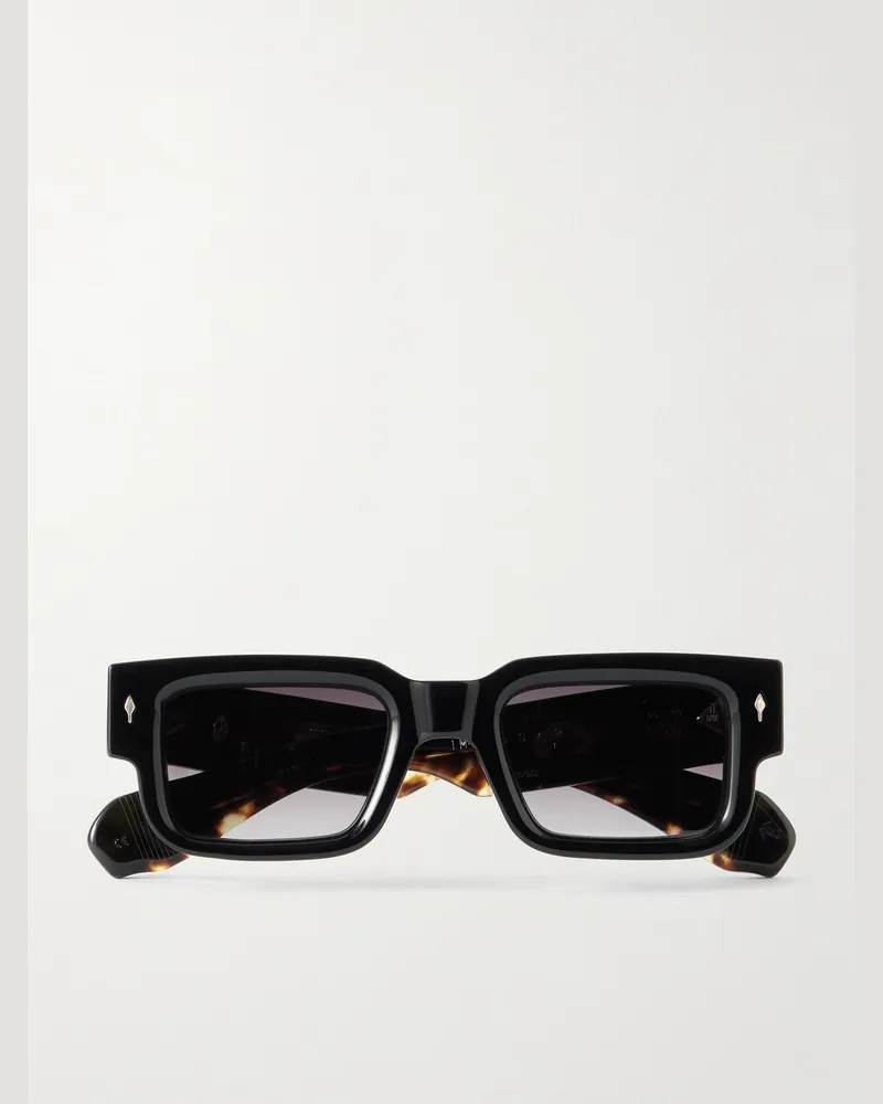 Jacques Marie Mage Ascari Sonnenbrille mit rechteckigem Rahmen aus Azetat Schwarz