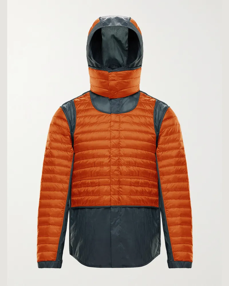 Moncler 5 Moncler Craig Green Chrysemys Daunenjacke aus gestepptem Nylon mit Kapuze Orange