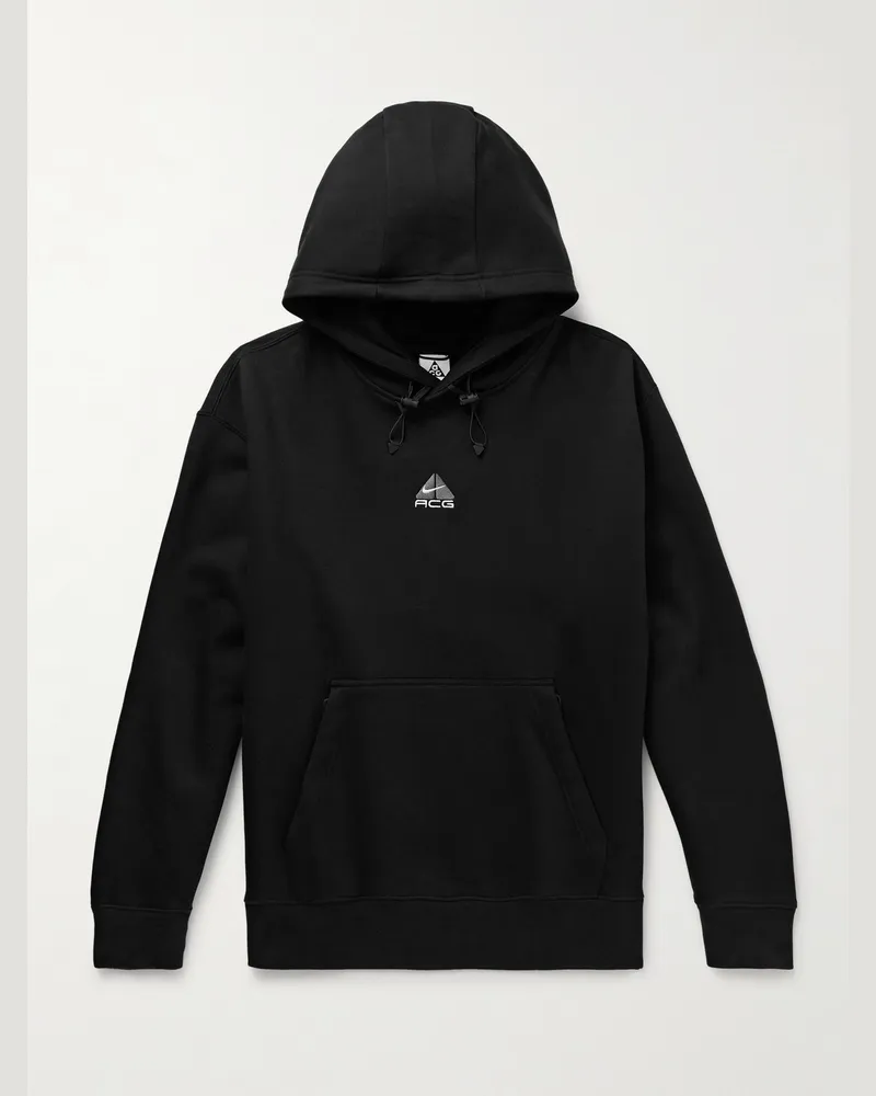Nike ACG Hoodie aus Jersey aus „Therma-FIT“-Material aus einer Baumwollmischung mit Logostickerei Schwarz