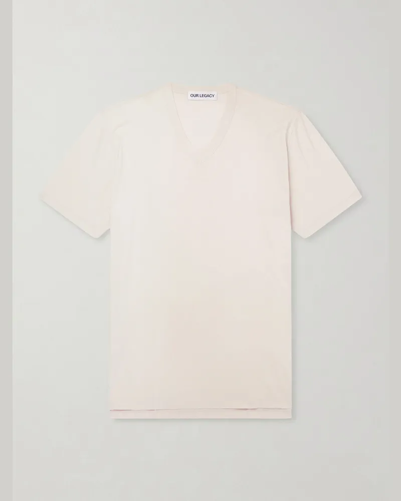 Our Legacy Gorge Cotton-Blend Jersey T-Shirt Neutrals