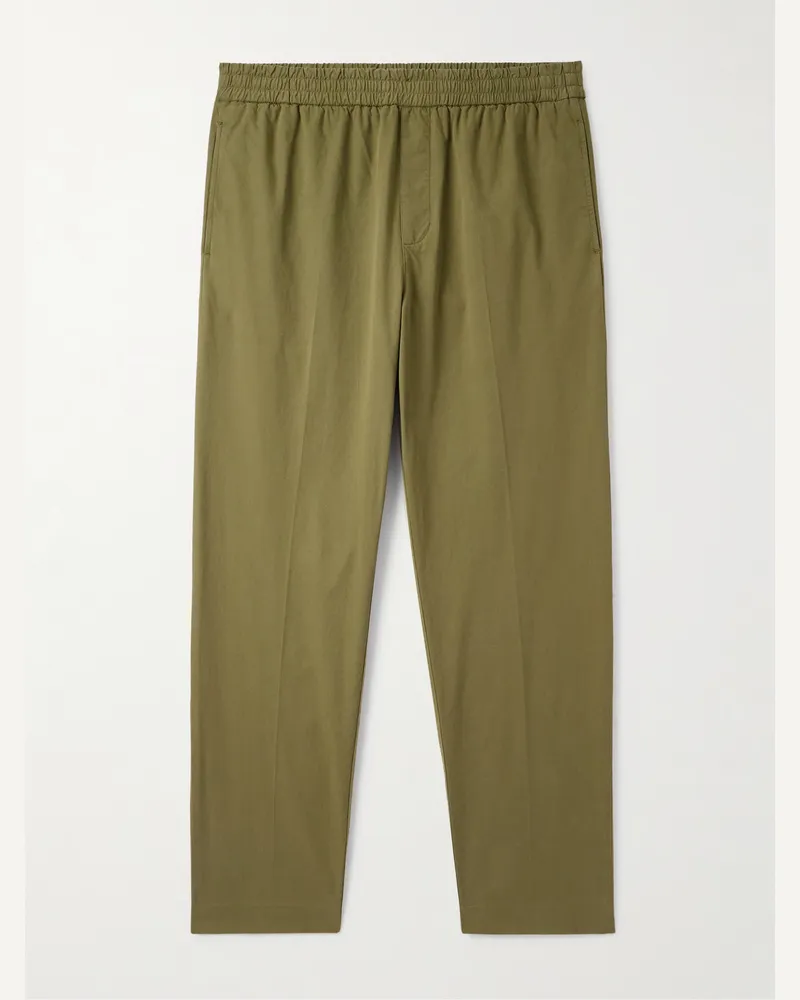 A.P.C. Pieter gerade geschnittene Hose aus Baumwolle mit Falten Grün