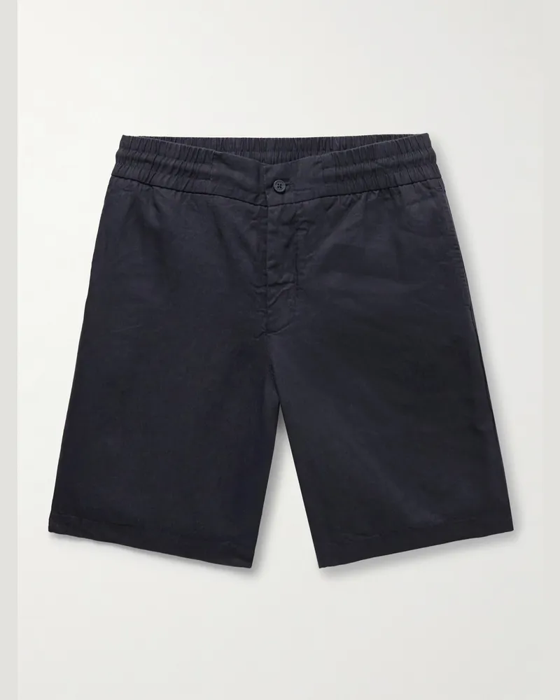 Orlebar Brown Cornell schmal geschnittene Shorts aus Leinen Blau