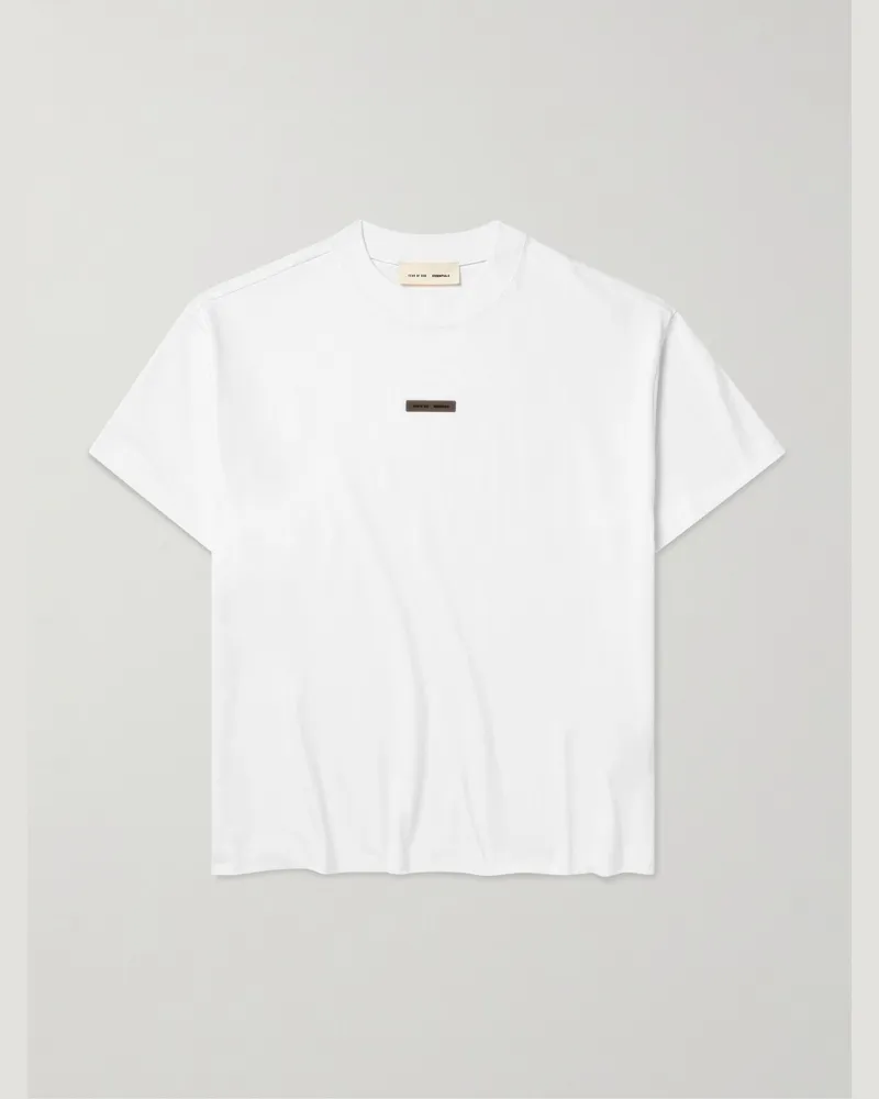 Fear of God T-Shirt aus Baumwoll-Jersey mit Logoapplikation Weiß