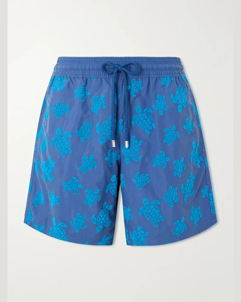 Vilebrequin Moorea Straight-Leg Mid-Length Printed Recycled Swim Shorts Blue