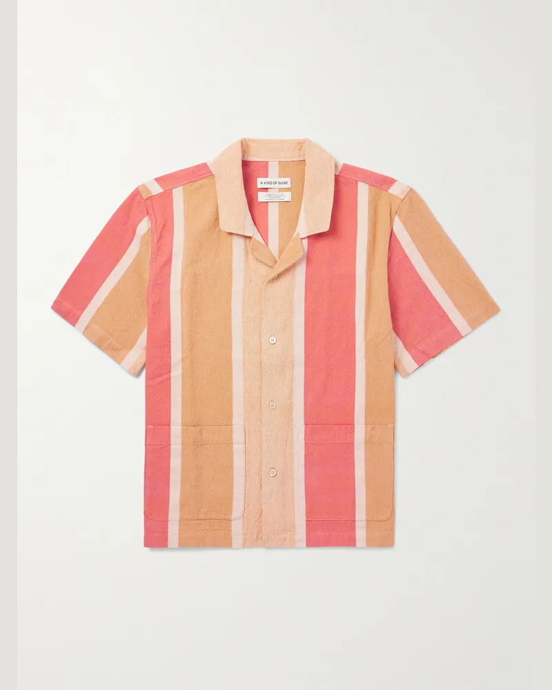 A Kind Of Guise Salvi Hemd aus Baumwolle mit Streifen und Reverskragen Orange