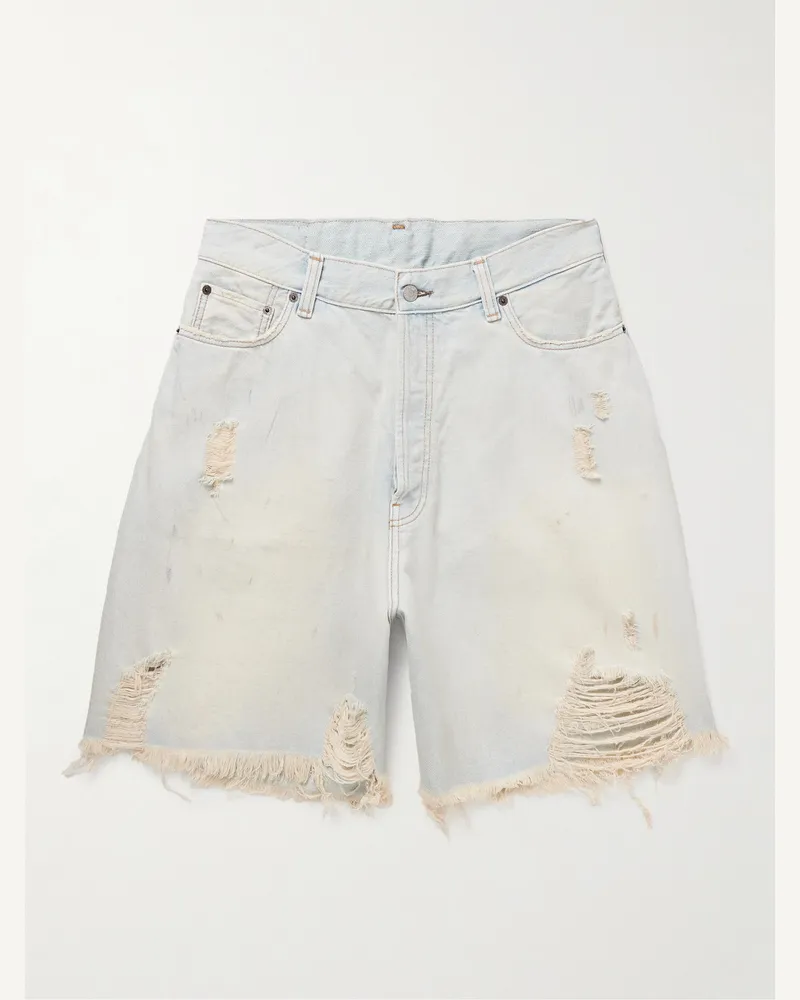 Acne Studios Rudney weit geschnittene Jeansshorts in Distressed-Optik Blau