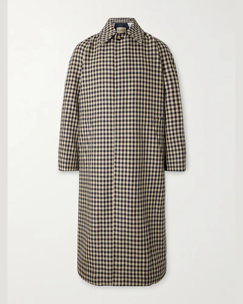 Valentino Garavani Mantel aus einer Baumwoll-Wollmischung mit Gingham-Karo Neutral