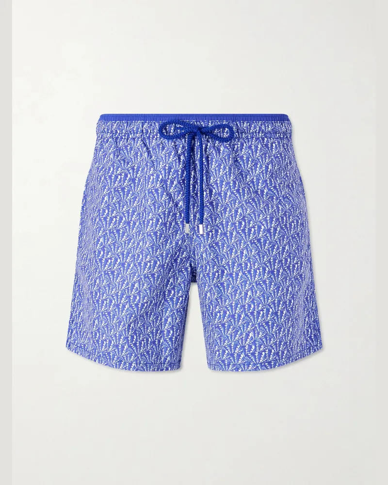 Vilebrequin Moka Straight-Leg Mid-Length Printed ECONYL® Swim Shorts Blue