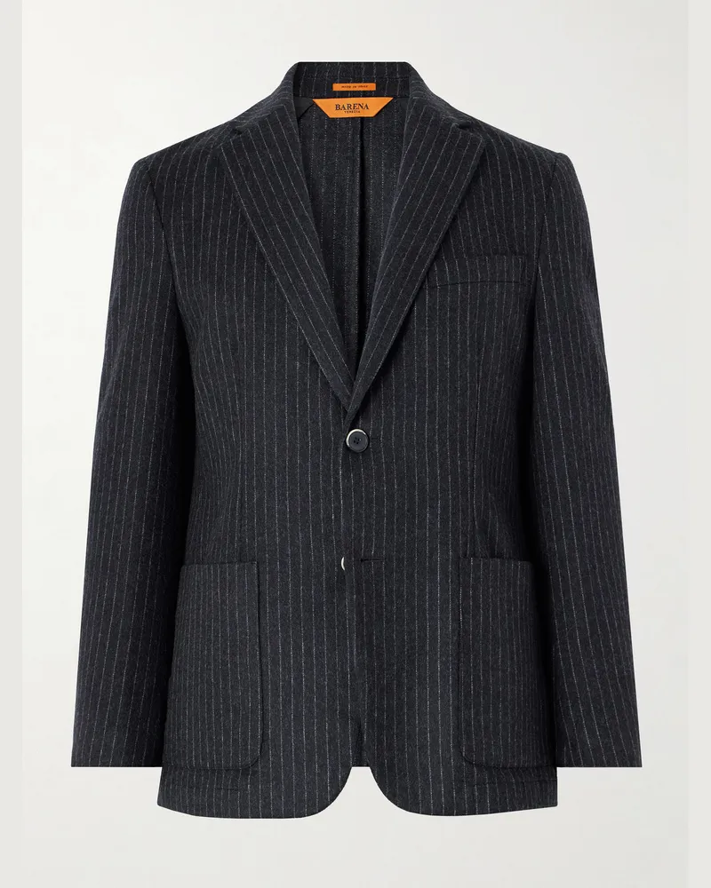 BARENA Pinstriped Wool-Blend Blazer Gray